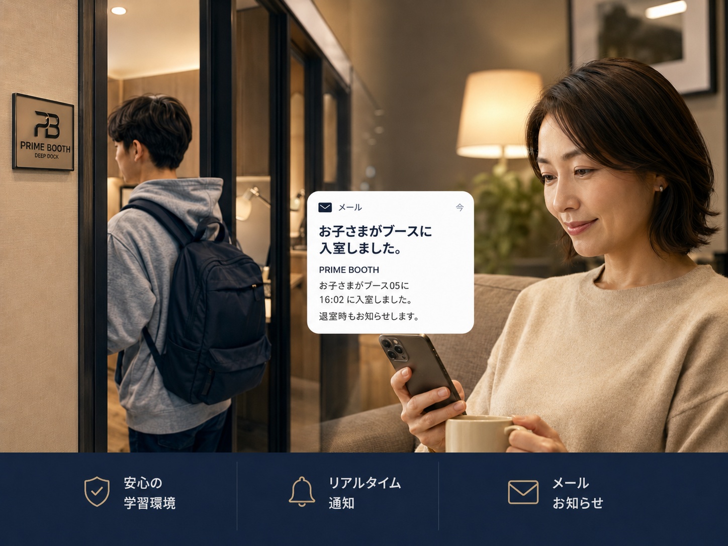 入退室通知メールのメリット