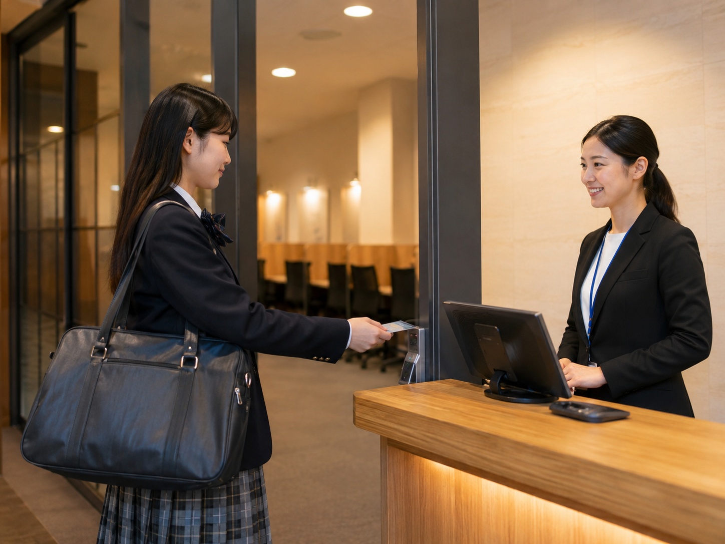 学校や塾帰りに自習室で勉強する受験生